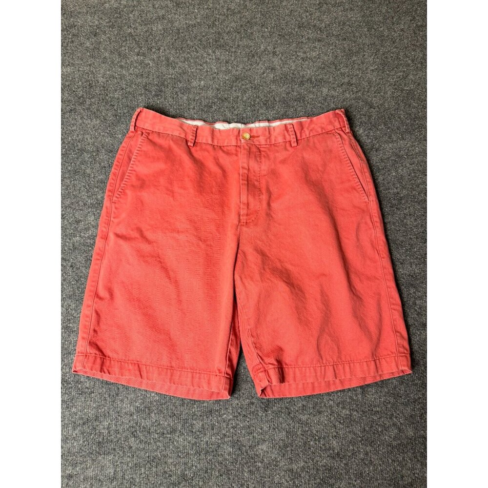 Peter Millar Shorts Mens 34 Salmon Golf Chino Pima Cotton Flat Front 8.5" Casual